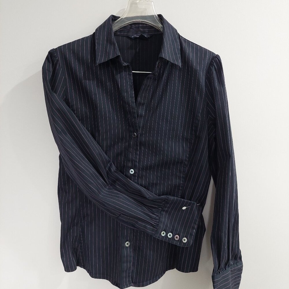 Banana Republic Navy Pinstripe Button Down Shirt